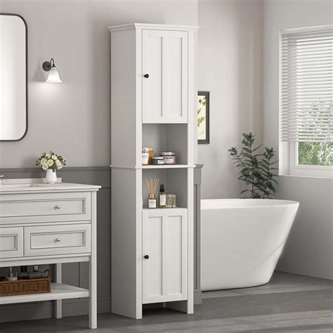 Winston Porter Bathroom Floor Storage Cabinet With 2 Doors Living Room ...