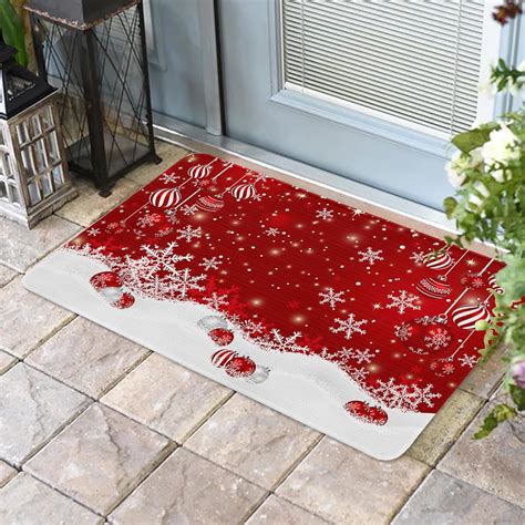 Amazon.com: LUSWEET Christmas Indoor Door Mat Non-Slip Snowflake ...