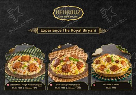 Menu at Behrouz Biryani R S Puram, Coimbatore, Shop 653