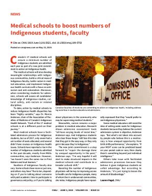 Fillable Online Medical schools to boost numbers of Indigenous students ...