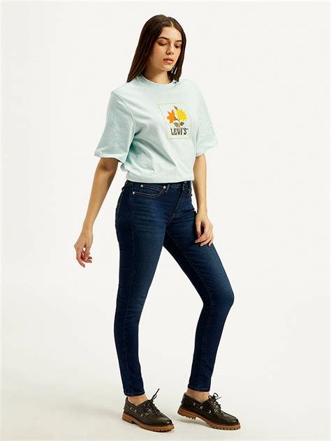 Women's 711 Navy Blue Skinny Fit Mid Rise Jeans – Levis India Store