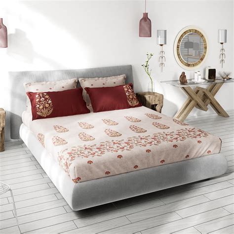 DDECOR - Kalamkari 100% Cotton Double Bedsheet with 2 Pillow Covers ...