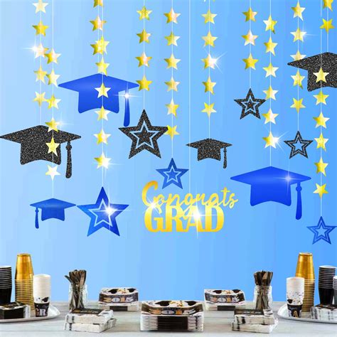 Cheerland Glitter Royal Blue Gold 2021 Graduation Party Decoration Kit ...