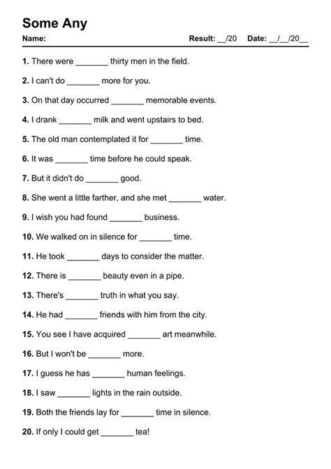 Some Any Worksheet PDF 的图像结果