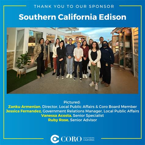 Thank you to our sponsor, Southern California Edison (SCE)! The Fellows ...