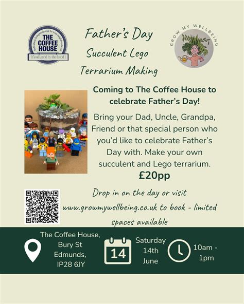 Fathers Day Lego Terrarium Making, The Coffee House, Fornham All Saints ...