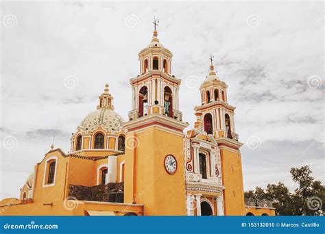 Mexican Church, Iglesia Cholula Puebla Mexico Stock Photo - Image of hispanic, architecture ...