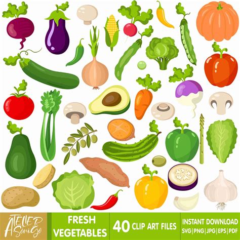 Food Clipart, Goncalves, Scrapbook Kit, Fresh Vegetables, Digital ...