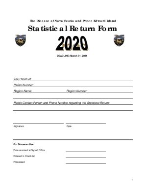 Fillable Online Statistical Return Form Fax Email Print - pdfFiller