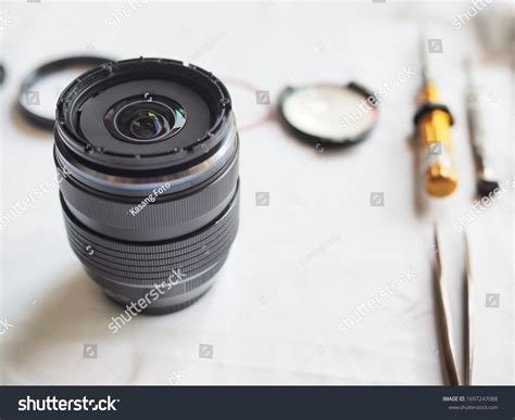 Technician Disassembling Lens Disassembly Repair Lens Stock Photo ...