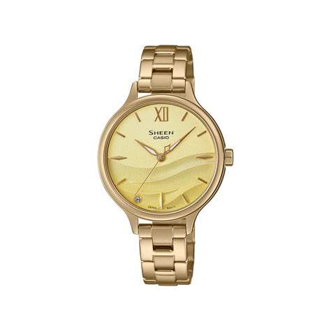 Casio Stainless Steel Sheen Analog Gold Dial Women Watch-She-4550G ...