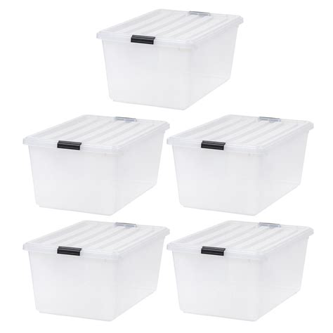 IRIS USA 68 Quart / 17 Gal. Stackable Plastic Storage Bins with Lids ...