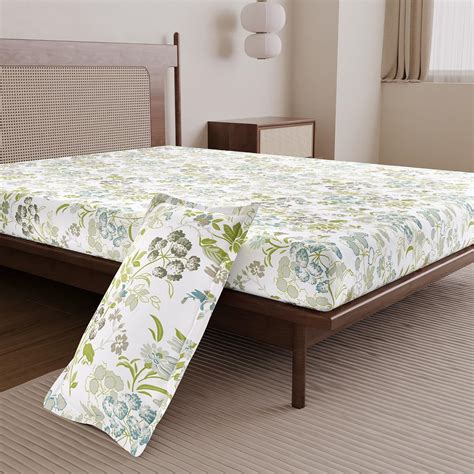 Divine Casa Cotton Bedsheet for Single Size Bed with 1 Pillow Cover