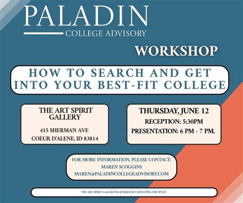 Workshop-How to Search and Get Into Your Best-Fit College, The Art ...