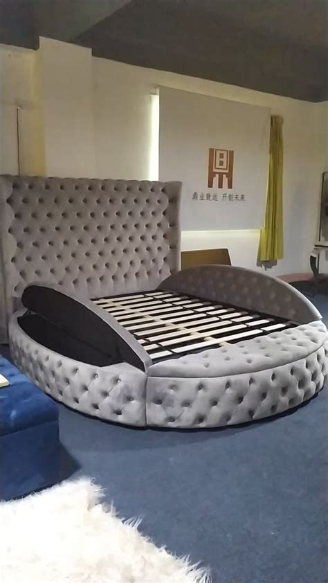 Dingzhi Furniture Queen Size Modern Round Platform Storage Bed With ...
