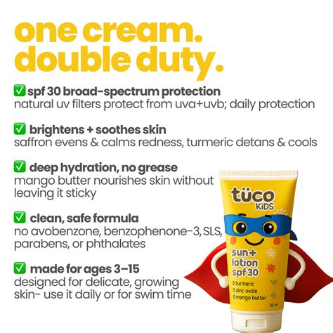 Tuco Kids 2-in-1 Lotion & Sunscreen SPF 30 | Lightweight, Non-Greasy ...