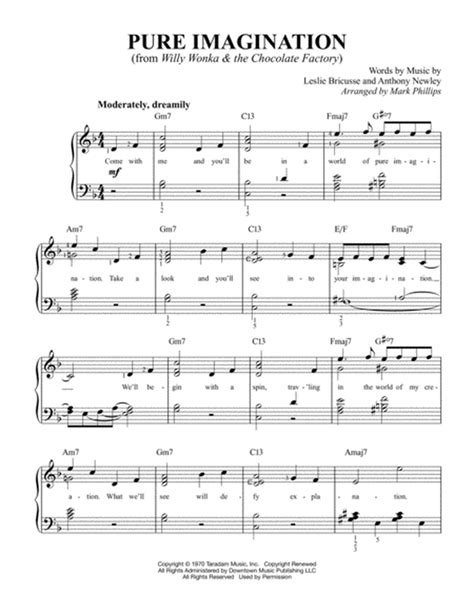 Pure Imagination by Leslie Bricusse - Easy Piano - Digital Sheet Music ...