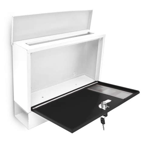 Modern Two-Colour Mailbox Letterbox Lockable Newspaper Slot 2 Keys ...