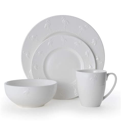 Buy Pfaltzgraff Flamingo 16-Piece Dinnerware Set, Service For 4, White ...