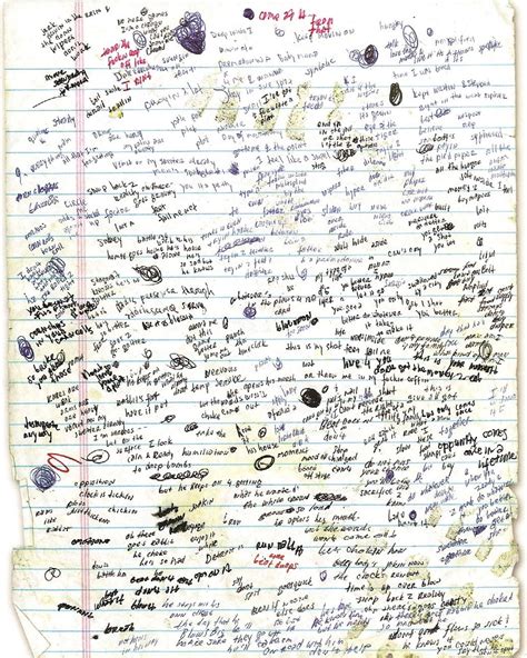Eminem hand-writing of Lose Yourself : pics