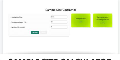 Image result for Binary Data Sample Size Calculator