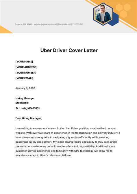 Free Uber Driver Cover Letter Template to Edit Online