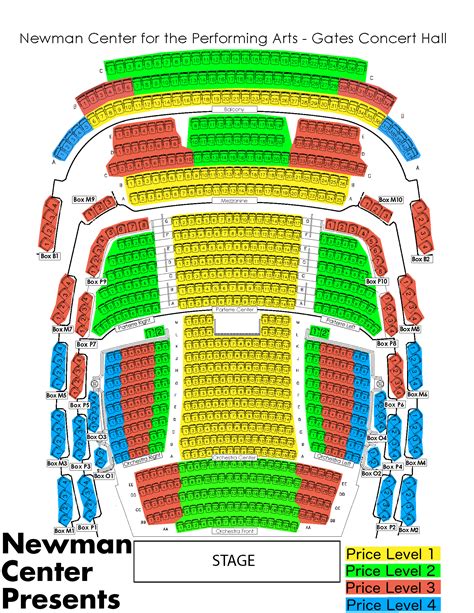 Gates Concert Hall - seating maps | Newman Center