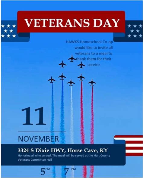 HAWKS Veterans Day Appreciation Meal, 3324 S. Dixie Hwy, Horse Cave, KY ...