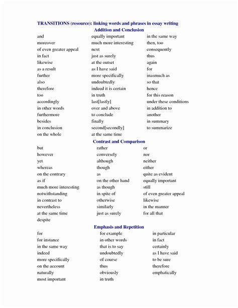 Image result for Good Paragraph Transition Words