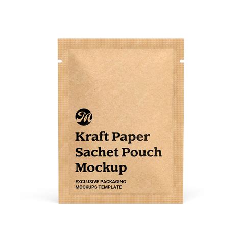 Premium PSD | Kraft paper sachet pouch packet mockup
