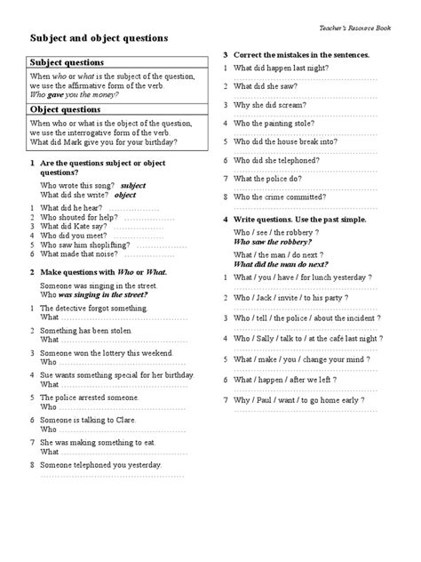 Image result for Examples Subject Question