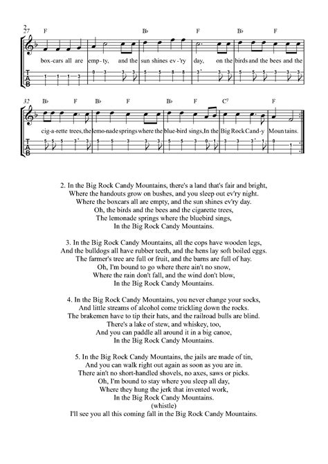 Harry McClintock - The Big Rock Candy Mountain Sheet music for Ukulele ...