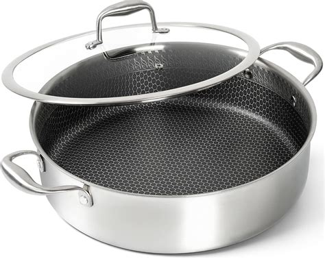Amazon.com: MICHELANGELO Tri-ply Stainless Steel Saute Pan 6 Quart ...