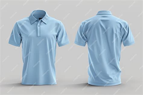 Premium Photo | Light Blue Polo Shirt Front and Back View white