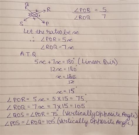 In fig lines Ps and RS intersect each other at point o, if LPOR: LROQ ...