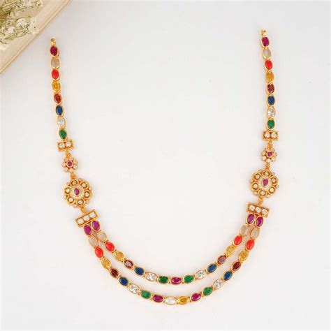 Gold Plated Navaratna Jewellery Online | 92.5 Gold Plated Silver ...