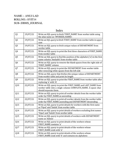 SYIT14 DBMS Journal - Cha notrs - NAME :- ANUJ LAD ROLLNO.:-SYIT SUB ...