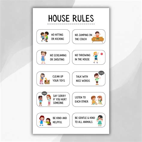 House Rules for Kids | Family House Rules | Easy-to-understand With ...