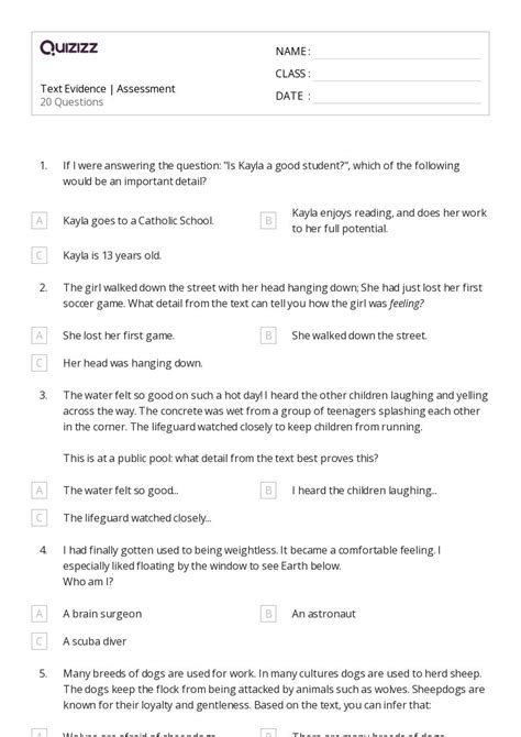 Image result for Reading Worksheets Text Evidence