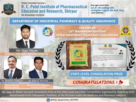 R. C. Patel Institute of Pharmaceutical Education & Research, Shirpur ...