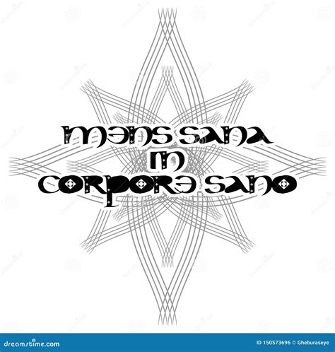 Tattoo with Latin Words Mens Sana in Corpore Sano Isolated Stock ...