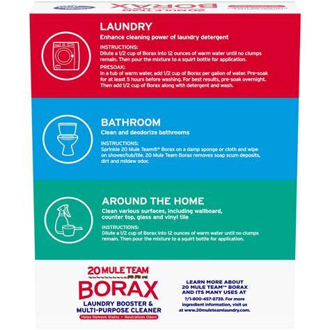 20 Mule Team All Natural Borax Laundry Detergent Booster & Multi ...