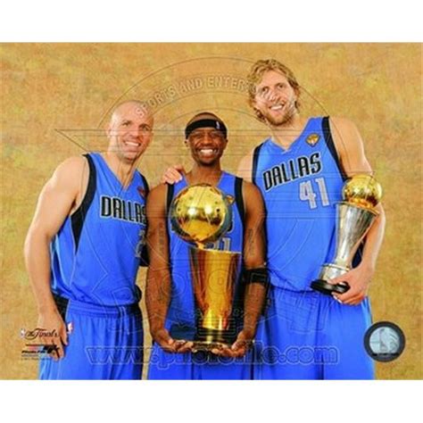 Dirk Nowitzki, Jason Terry, & Jason Kidd with the 2011 NBA Championship ...