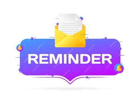 Premium Vector | Reminder sign flat purple reminder sign envelope icon ...
