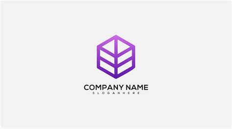 Leaf hexagon gradient logo illustration | Premium Vector