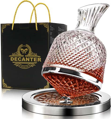Amazon.com | Spinning Wine Decanter, Whisky Decanter, 360°Rotating Red ...