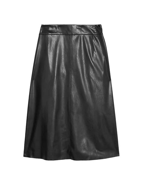 Buy Leather Look Midi A-Line Skirt at Marks & Spencer