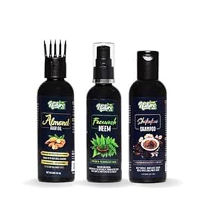 Buy NATURE BIN Almond Hair Oil Shikakai Shampoo Neem Face Wash Combo ...
