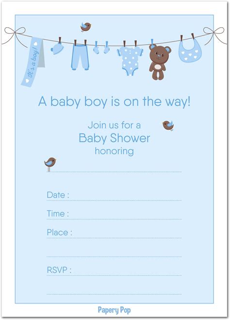 Boy Baby Shower Invitations