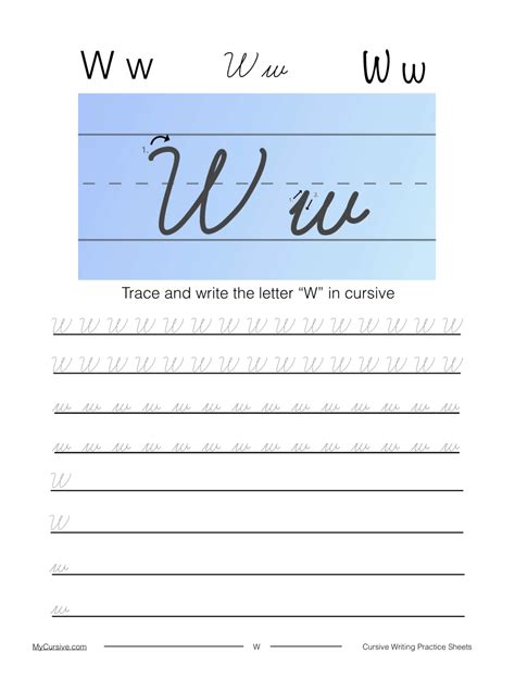 Cursive W: Full Tutorial and Worksheet
